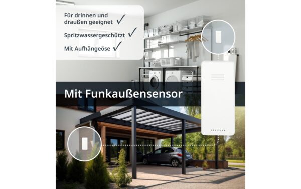 ADE Wetterstation mit Funk-Aussensensor weiss