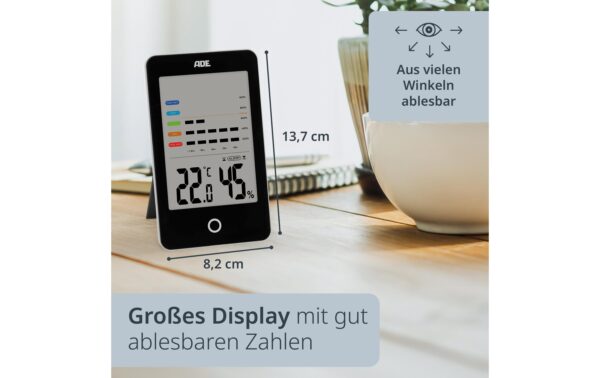 ADE digitales Thermo-/Hygrometer schwarz mit Schimmelalarm
