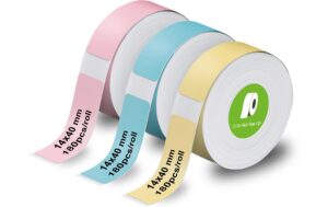 Olympia LabelRolls 3er Set 14x40mm, blau/pink/gelb