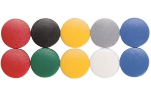 MAUL Magnete solid, 10 Stk Ø 15 mm, farbig