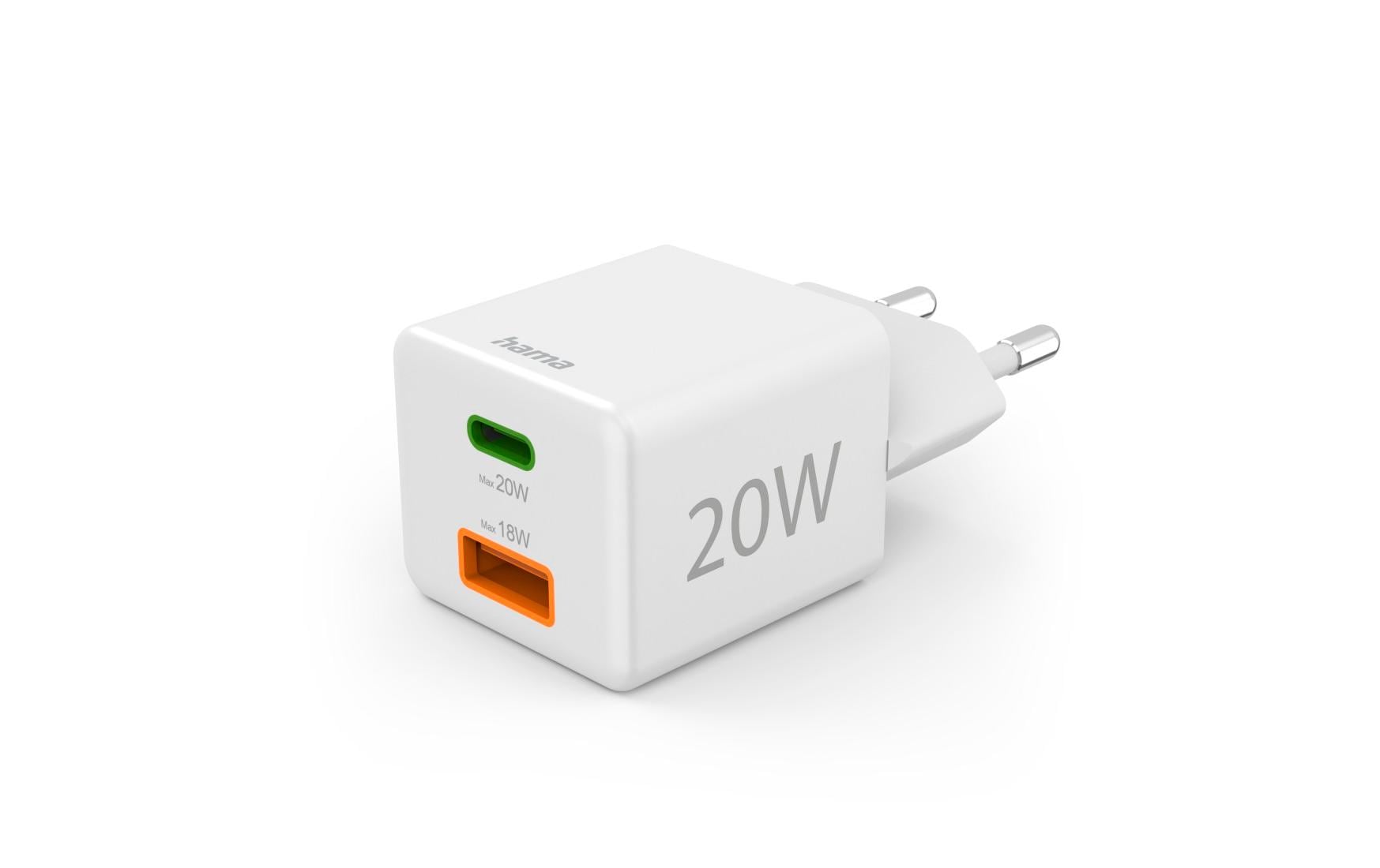 1880243_1 - Mediatech Hama Gan charger USBA USBC 20W 20w weiss