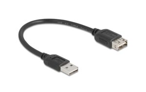 Delock USB2.0 Verlängerungskabel A-A, 0.2m EASY USB, beidseitig einsteckbar, schwarz