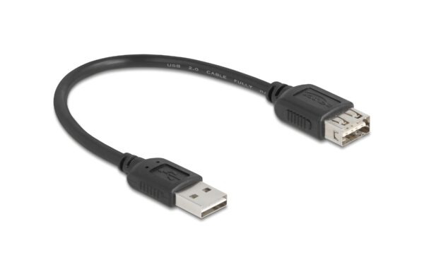 1880344 - Mediatech Delock USB2.0 Verlängerungskabel A-A, 0.2m EASY USB, beidseitig einsteckbar, schwarz