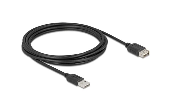 Delock USB2.0 Verlängerungskabel A-A, 3.0m EASY USB, beidseitig einsteckbar, schwarz