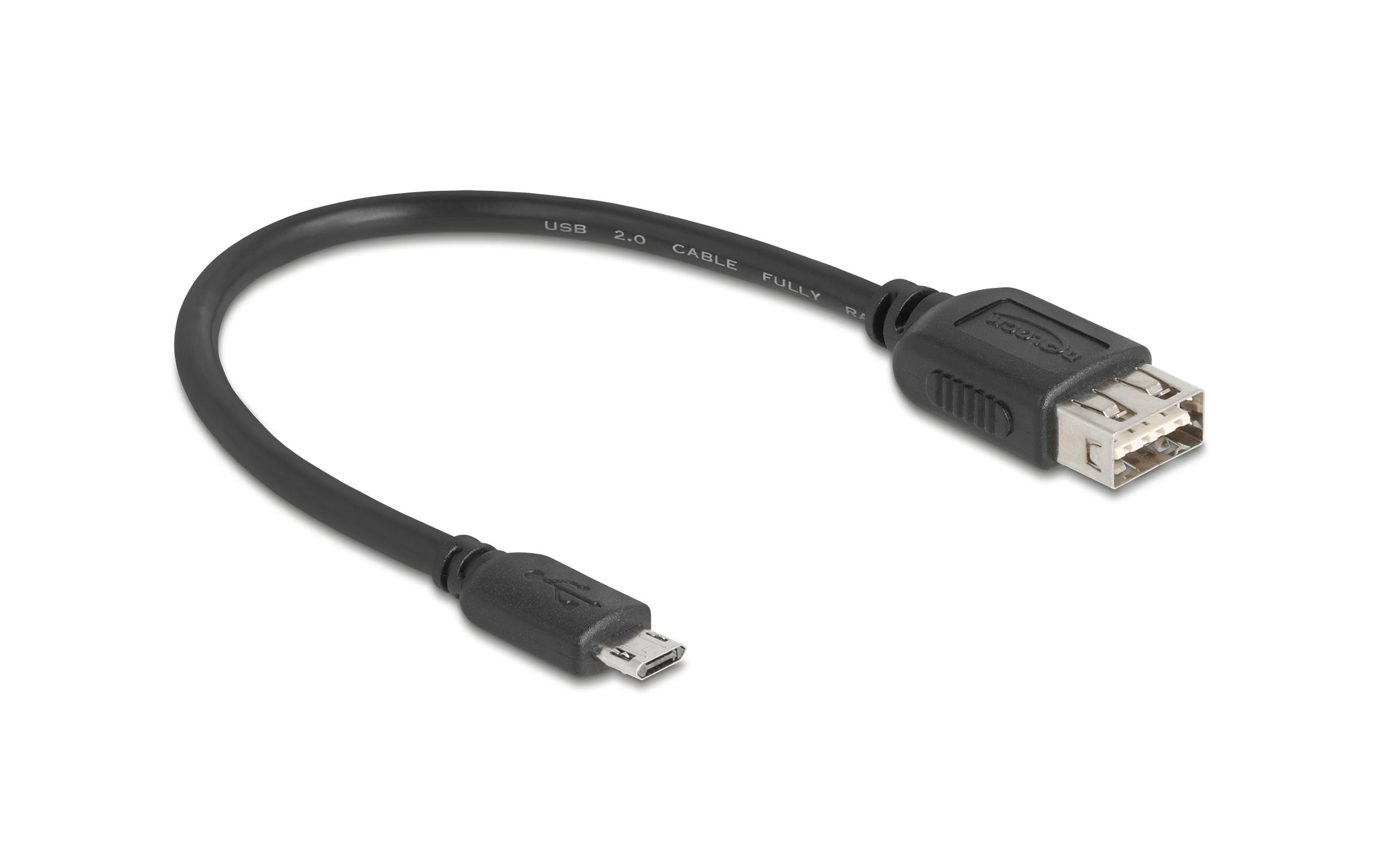 1880350 - Mediatech Delock USB2.0 Kabel EASY USB A-MicroB, 0.2m EASY USB, beidseitig einsteckbar, schwarz kaufen Schweiz | Mediatech.ch