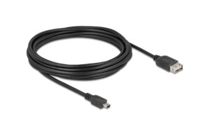 Delock USB2.0 Kabel EASY USB A-MiniB, 5.0m USB-A Seite beidseitig einsteckbar, schwarz kaufen Schweiz | Mediatech.ch