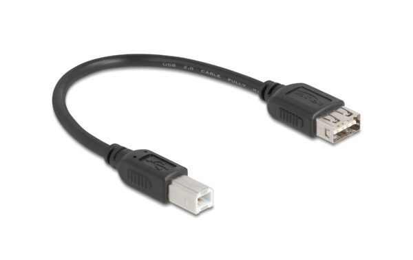 Delock USB2.0 Kabel EASY USB A-B, 0.2m USB-A Seite beidseitig einsteckbar, schwarz