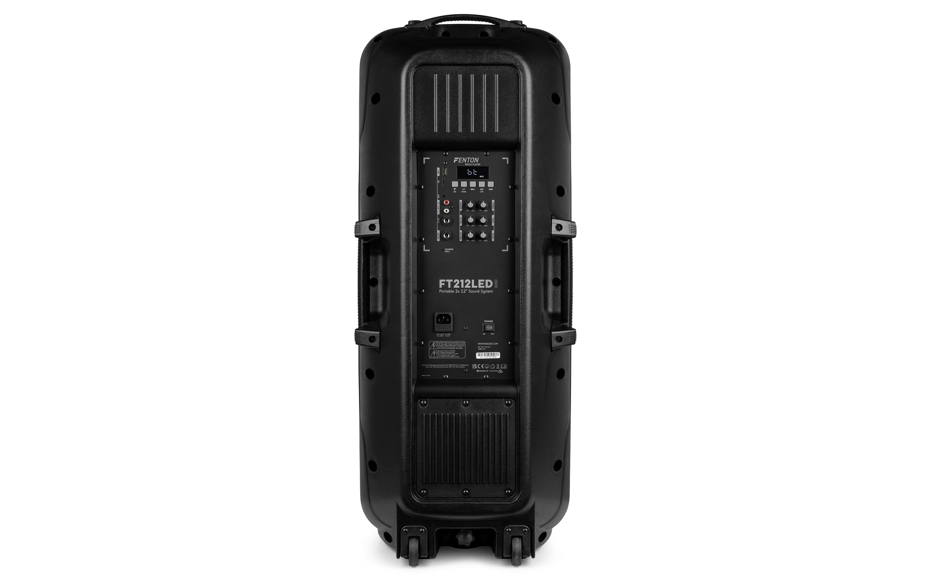 1880599_6 - Mediatech Fenton FT212LED MK2 Portables Soundsystem 2x 12, Mic, LED, BT