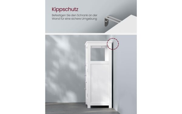 1881975_6 - Mediatech Vasagle Kommode Weiss MDF, 60x30x80 cm (BxTxH)