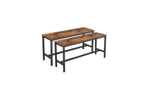 Vasagle Sitzbänke, 2er Set 108x32.5x50 cm (BxTxH), Holz, Stahl