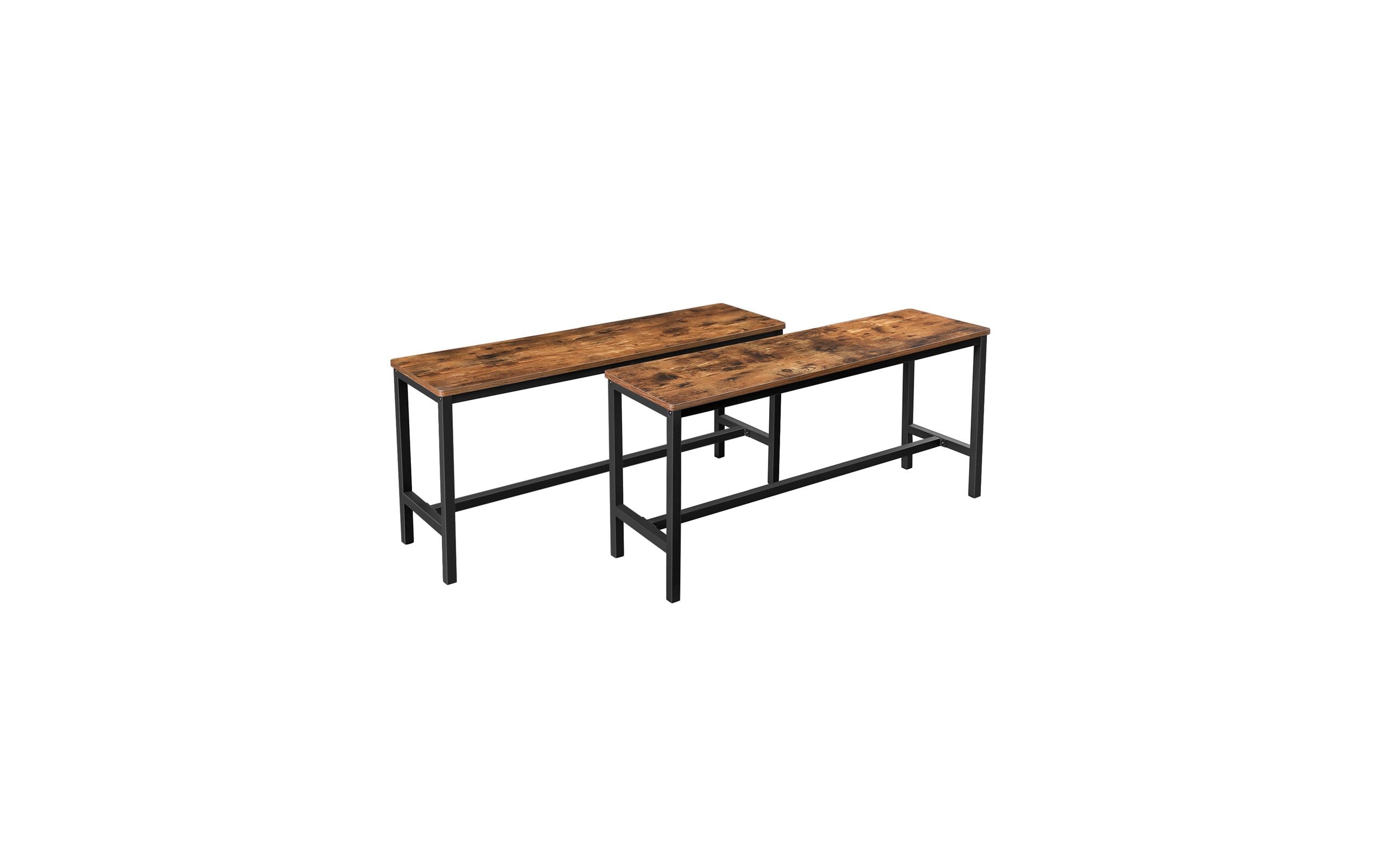 1881990_1 - Mediatech Vasagle Sitzbänke, 2er Set 108x32.5x50 cm (BxTxH), Holz, Stahl
