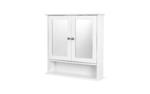 Vasagle Wandschrank, Weiss mit Soiegel, 56.5x13x58.6 cm, MDF, Glas kaufen Schweiz | Mediatech.ch