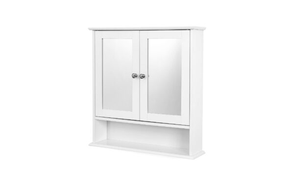 1882009 - Mediatech Vasagle Wandschrank, Weiss mit Soiegel, 56.5x13x58.6 cm, MDF, Glas kaufen Schweiz | Mediatech.ch