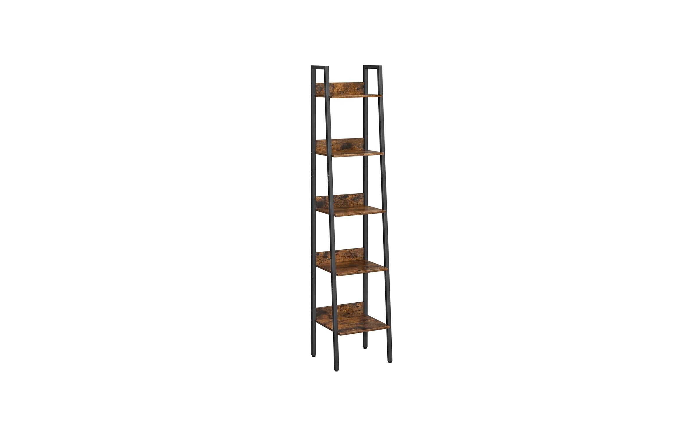 1882015 - Mediatech Vasagle Regal Vintagebraun-Schwarz,5 Ebenen 33.8x30x170 cm (BxTxH), Spanplatte,Stahl