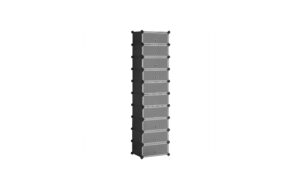 Songmics Schuhboxen stapelbar, 10 Boxen 43x31x173 cm (BxTxH), Eisen, Kunststoff