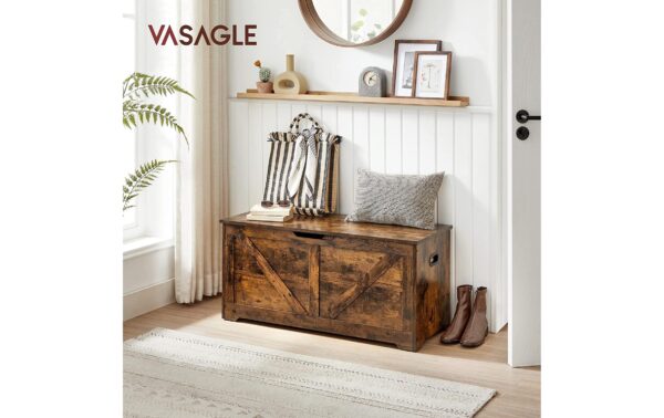 1882027_1 - Mediatech Vasagle Truhe Industrial, Braun 100x40x46 cm (BxTxH), Spanplatte, Eisen