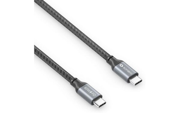 1882479 - Mediatech Sonero USB-C - USB-C Ladekabel, 60W, 3.0m Nylon Mantel, USB 2.0, 480Mbps