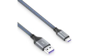 Sonero USB-C - USB-A Ladekabel, 100W, 0.25m Nylon Mantel, USB 2.0, 480Mbps