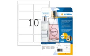 Herma Transparente FolienEtiketten 60x51mm 250 Etiketten, 25 Blatt, wetterfest