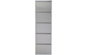 Kare Schuhschrank Caruso 5er Silber geflext