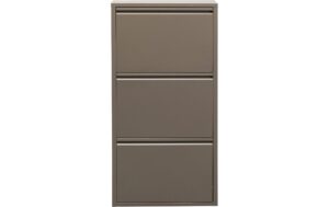 Kare Schuhschrank Caruso 3er, Taupe 103 x 50 x 14 cm, Stahlblech, 6  P. Schuhe