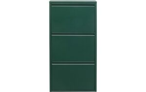 Kare Schuhschrank Caruso 3er, Grün 103 x 50 x 14 cm, Stahlblech, 6  P. Schuhe