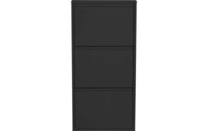 Kare Schuhschrank Caruso 3er, Schwarz 103 x 50 x 14 cm, Stahlblech, 6  P. Schuhe