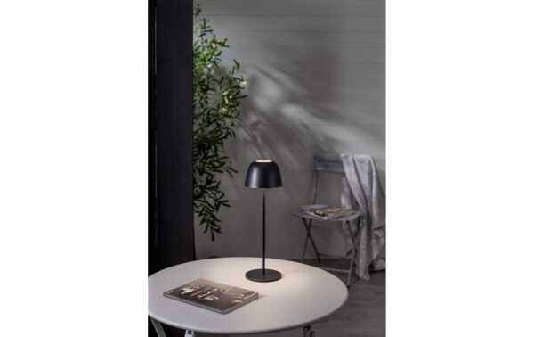 Star Trading Akku-Tischleuchte RONDA schwar IP54, LED warmweiss, USB-C