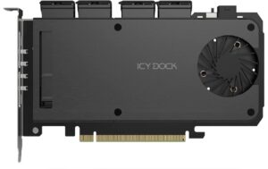 ICY DOCK Wechselrahmen M.2 MB204MP-B schwarz, 4x M.2 PCIe NVMe to PCIe 5.0 x16