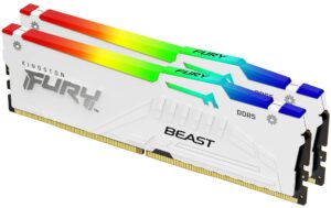 FURY Beast RGB DDR5 32GB 2-Kit 6000MT/s EXP 2x 16GB, CL30-36-36, 1.4V, 288Pin, Wh. EXPO