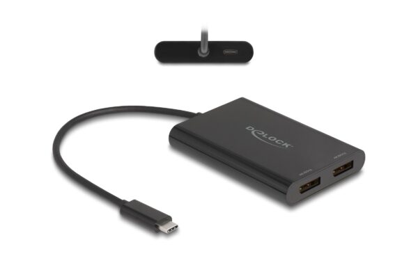 Delock Adapter USB-C zu 2x DP 4K/USB-C PD DisplayLink, 4K 60Hz, USB PD 3.0 kaufen Schweiz | Mediatech.ch
