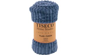 Tiseco Decke Ribble Mikroflanell 130x160 cm blau