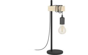EGLO Tischleuchte TOWNSHEND schwarz, braun exkl. E27 1x10W