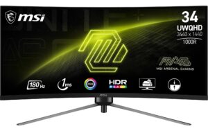 MSI MAG 345CQRDE 34, UltraWide Dual QHD 3440x1440, 21:9, 2x HDMI, USB-C, DP, Curved