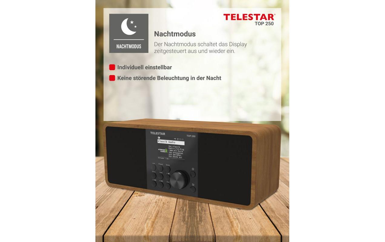 1896872_4 - Mediatech Telestar WLAN-Digitalradio TOP 250 Braun/Holz, Internet, BT 5.3, USB-Rec, App