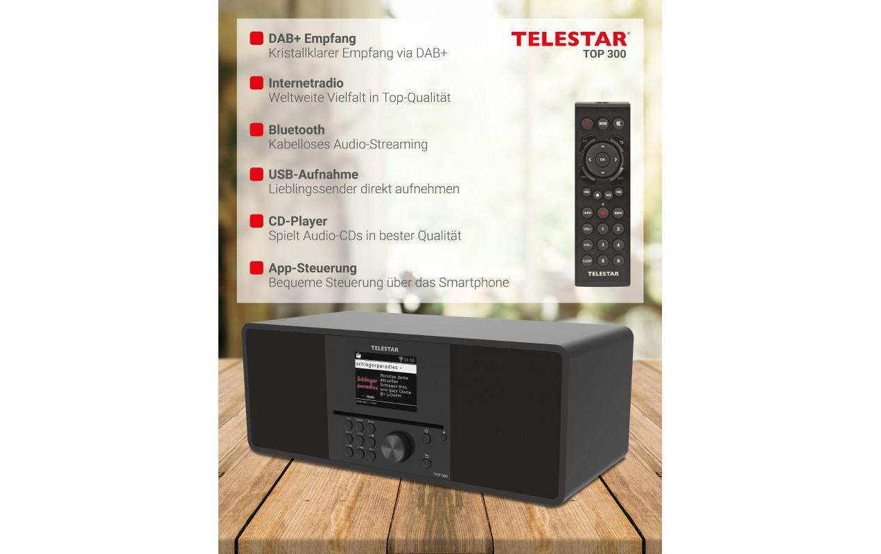 1896873_1 - Mediatech Telestar WLAN-Digitalradio TOP 300 Schwarz, BT 5.3, CD-Player, USB-Rec, App