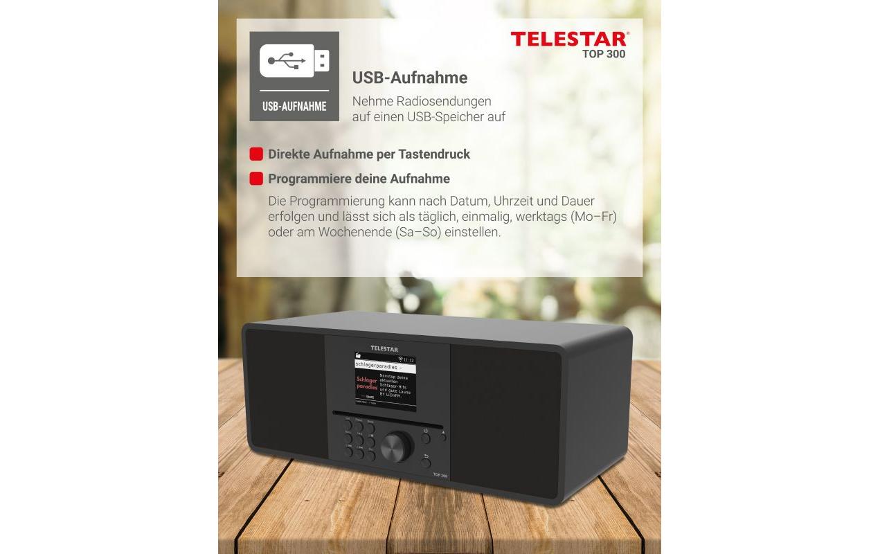 1896873_2 - Mediatech Telestar WLAN-Digitalradio TOP 300 Schwarz, BT 5.3, CD-Player, USB-Rec, App