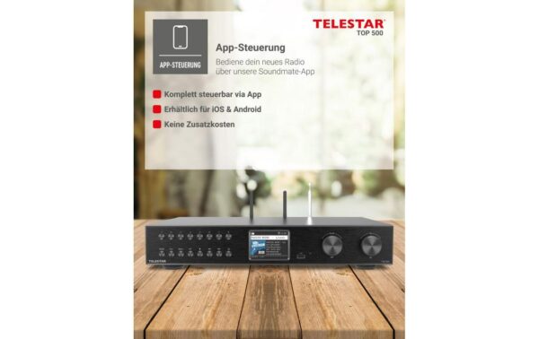 Telestar HiFi-Tuner TOP 500 DAB+, BT 5.3, UPnP, USB-Rec, Cinch, LAN