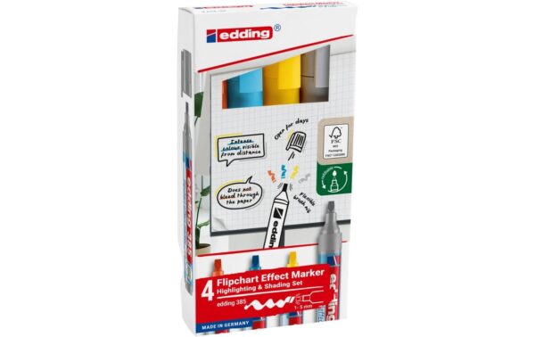 1897849 - Mediatech edding Flipchart Effektmarker e-385, E-4 1-5mm, Set 4 Stück,