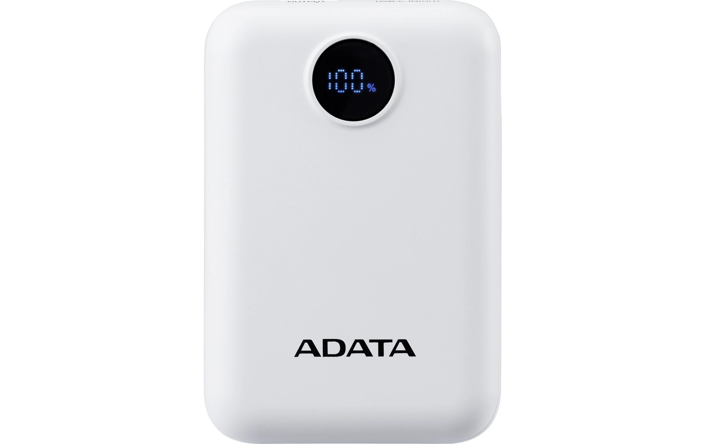 1899880 - Mediatech Adata PowerPack P10022-12 Weiss 10000mAh, 2x USB-C, 1x USB-A Ausgang kaufen Schweiz | Mediatech.ch