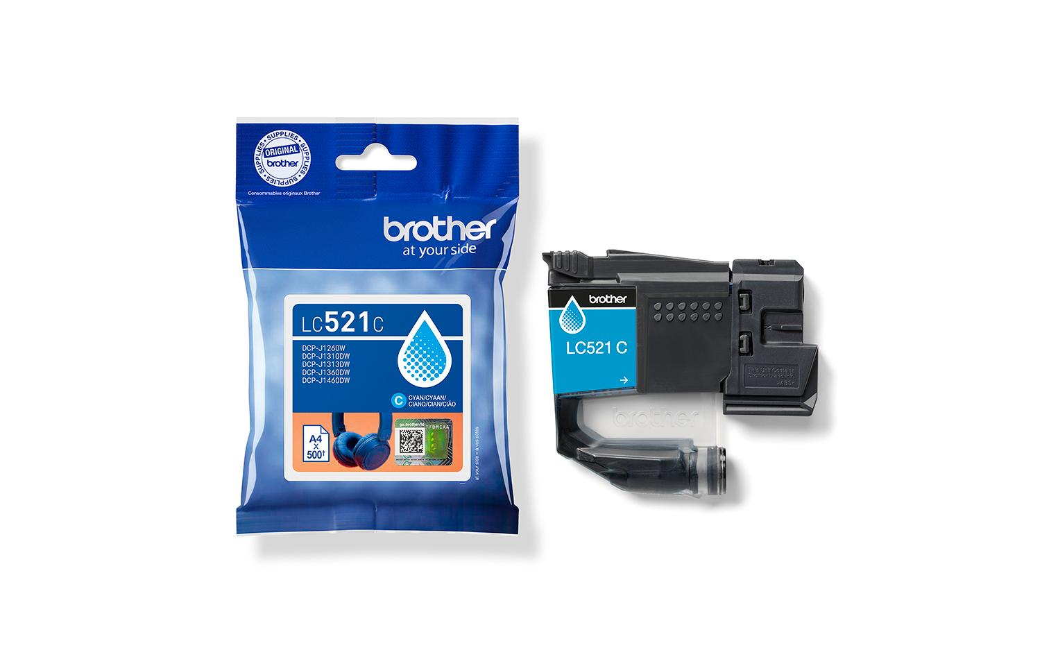 1901182_1 - Mediatech Tinte Brother LC-521C, cyan 500 Seiten
