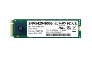 Synology SSD M.2 2280 NVMe 800GB Lesen: 3'000MB/s, Schreiben: 1'000MB/s