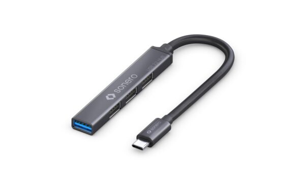1902284 - Mediatech Sonero 4-Port Hub,1xUSB-C 3.2 Stecker,5Gbps 50 cm, Buchsen: 1xUSB-A 3.2, 3xUSB-A 2.0