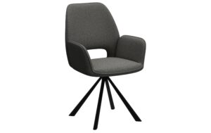 AC Design Esszimmerstuhl Graham 2 Stück Stahl/Textil, Dunkelgrau