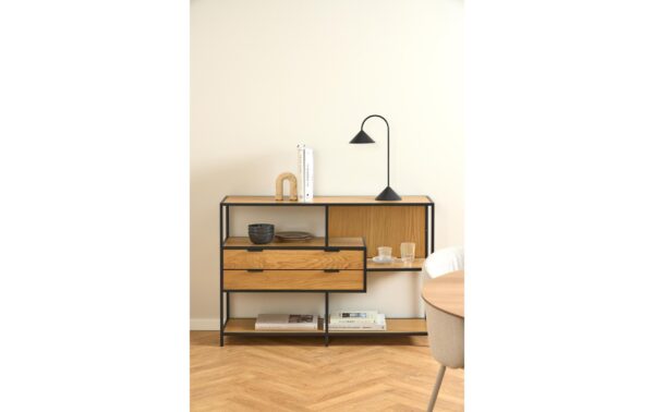 1902549_5 - Mediatech AC Design Regal Seaford Wildeiche Metall/Melamin, (WxDxH): 114x35x78 cm