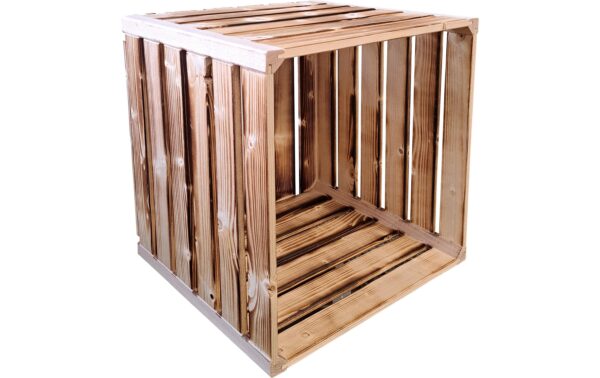 Holz Zollhaus Holzharasse geflammt 35x35x32 cm (HxLxB), Fichte/Tanne/Buche kaufen Schweiz | Mediatech.ch