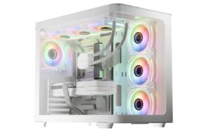 1902895 - Mediatech Lc-Power Midi Tower LC-8001W-ON 2x 2.5. 2x 3.5 intern, Weiss