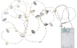 Star Trading Lichterkette DEW DROP Blätter silber/transparent warmweiss 0.06W
