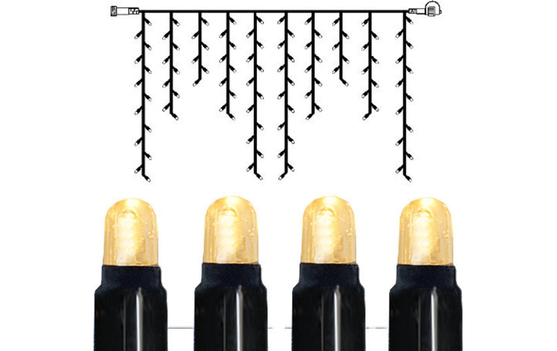 1904368 - Mediatech Star Trading System LED Extra Icicle 200x100cm, Schwarz, Warmweiss kaufen Schweiz | Mediatech.ch