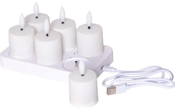 Star Trading LED Kerze 6 Pack Flamme Charge Indoor, Weiss, 8.50 cm Höhe, Timer kaufen Schweiz | Mediatech.ch